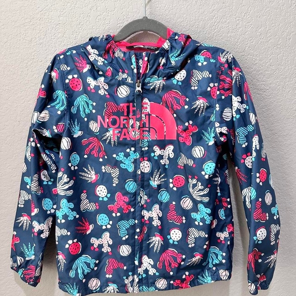 The North Face Toddler Girl Size 6 Full Zip Windbreaker Jacket Cactus Print